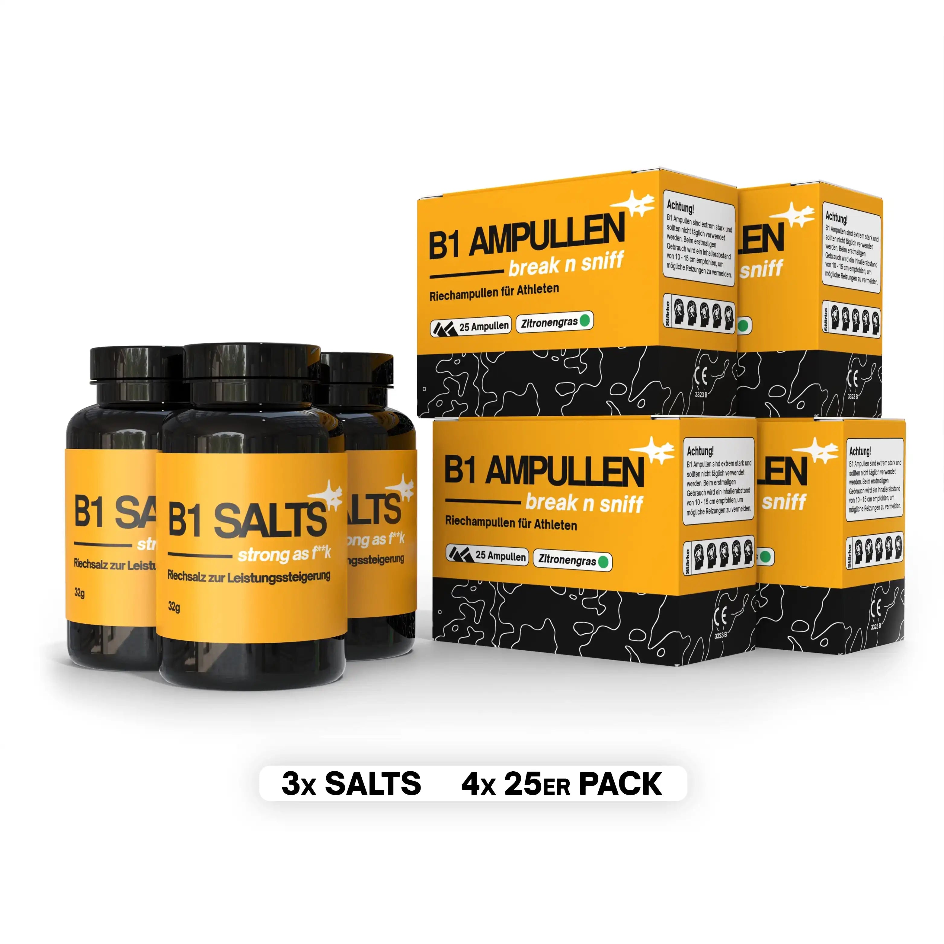 Drei mal Smelling Salts für Athleten und 4 mal Riechampullen für Athleten